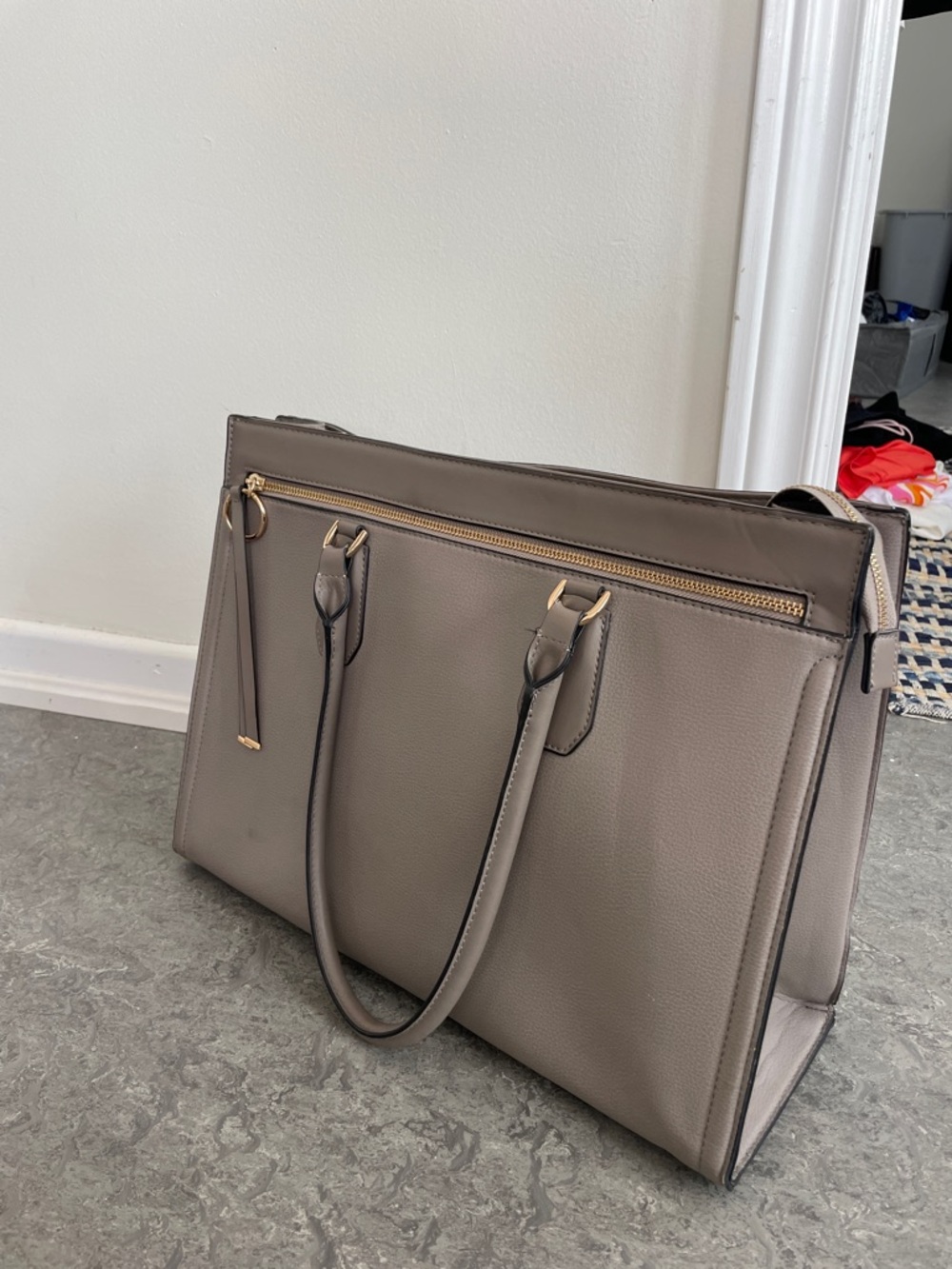 Target Taupe Faux Leather Tote Bag